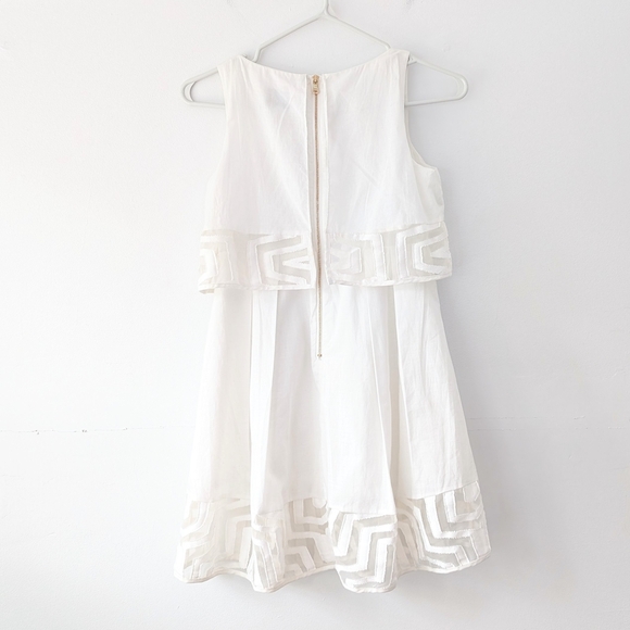 Milly Minis Girls White Silk-Blend Formal Dress In Size 10 - Picture 3 of 12